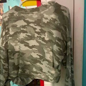 open back camo sweater for teens/women